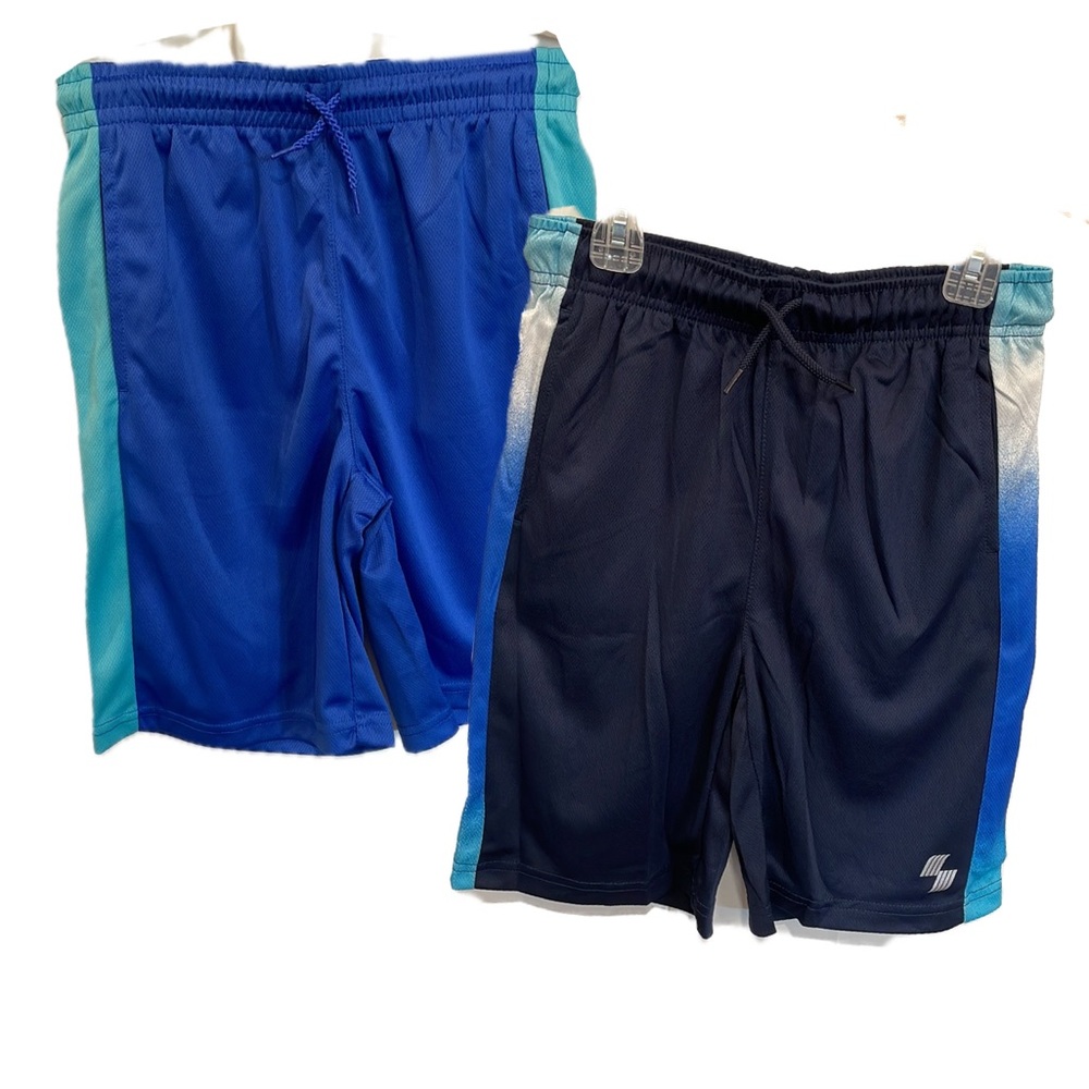 Lot of 2 New The Children’s Place Boys Navy Blue Teal Stripe Mesh Short…